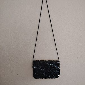 Black Sequin Crossbody Bag